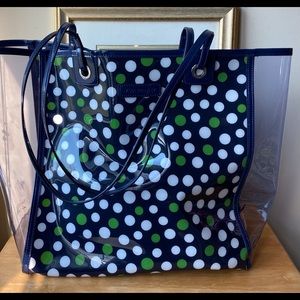 Vera Bradley Lucky Dot Beach Tote and makeup bag